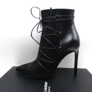 Worn ysl bootie with heel.